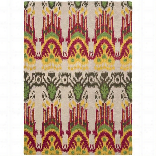 Safavieh Ikt464a Ikat Wool Hand Tufted Beige/yelolw Ru