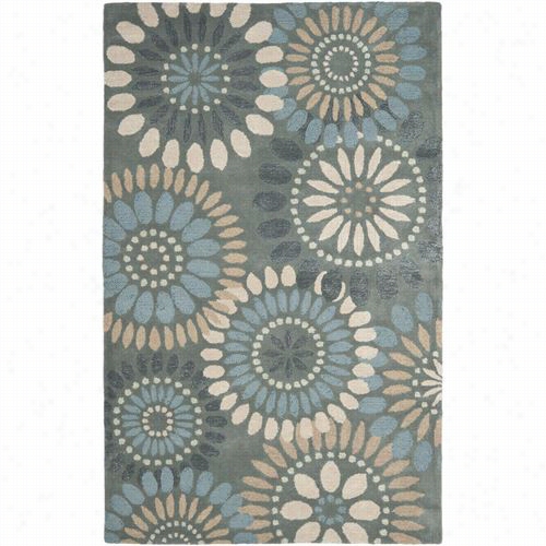 Safaviey Jar455a Jardin Woool Possession Tufted Grey/blue Area Rug