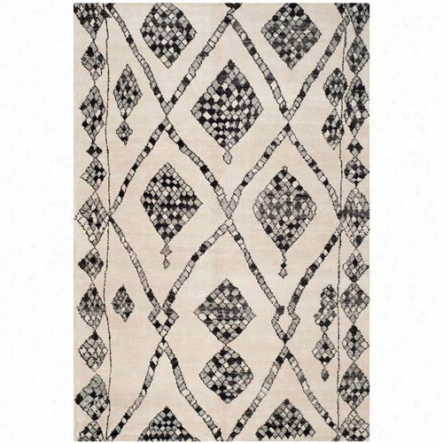 Safavieh Mor553a Moroccan Viscose/cotton Hand Knotted Ivory/black Rug