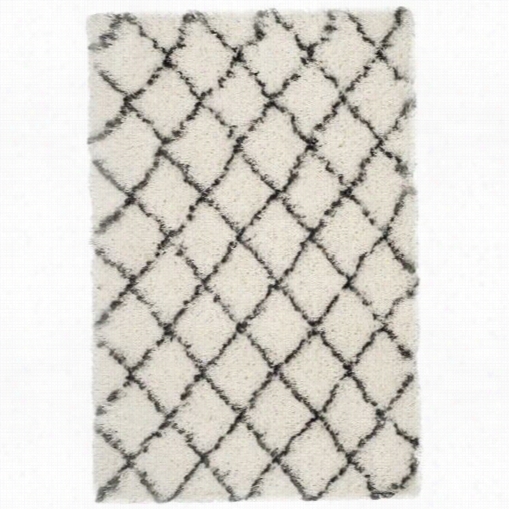 Safavieh Msg343a Morocan Shag Power Loomed Ivory/grey Rug