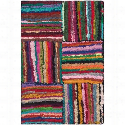 Safavieh Nan318a Nantucket Cotton Hand Tufted Multi Rug