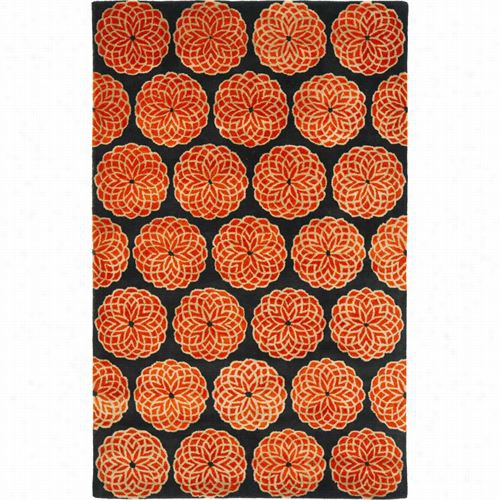 Safavieh Rd952b Rodeo Drive Wool Chirography Tufted  Rust/black Rug