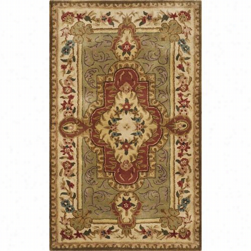 Safavieh Rt602a Royalty Tufted Wool Hand Tufted Green/iv Ory Rug