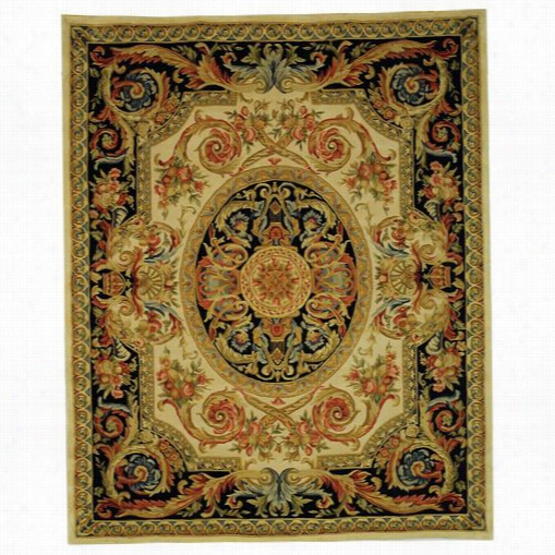 Safavieh S Av206a Savonnerie Wool Hand Tufted Ivory / Gold Area Rug