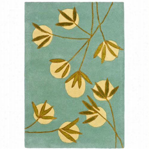 Safavoeh Soh328a Soho Wool Hand Tufted Light Blue/green Rug