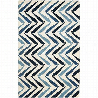 Saafvieh Soh731a Soho Wool Hand Tufted Ivory/blue Rug