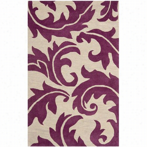 Safavieh Soh841b Soho Wool Hand Tufted Purple/beige Rug