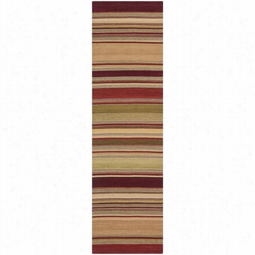 Safavieh Stk313a Striped Kilim Wool Flatweave Red Rug