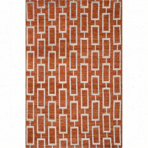 Saffavieh Stw203a Stone Wash Wool/viscose/cotton Hand Nkotted Rust Rug