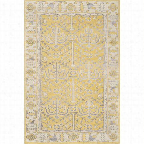 Sa Favieh  Stw213a Stone Wash Wool/viscose/cotton Hand Kboted Yellow Rug