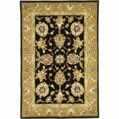 Safavieh Td606b Traditionss Wool And Silk Hand Utfted Black/gold Rug