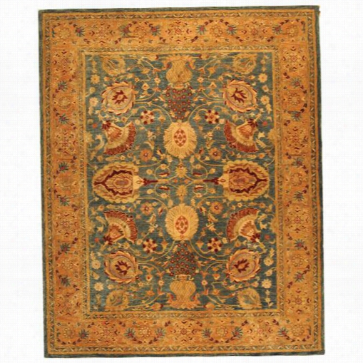 Safavieh Tjm109a Taj Mahal Woool Hand Tufted Azure / Tan Area Rug