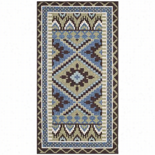 Safavieh Ver096-0642 Veranda Polypropyelne Power Loomed Green/choclaate Rug