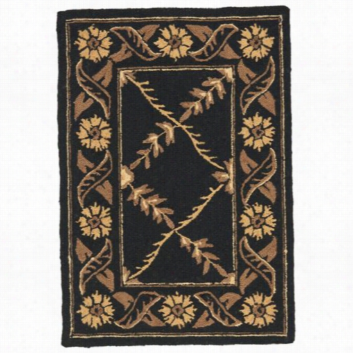 Safavieh Wil324b Wilton Wool Hand Hooked Black Rug