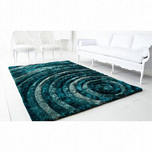 Cyan Design 05754 Girare Are 5' Blue Rug In Bul1s Eye Teal