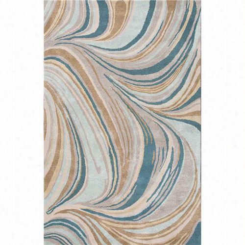 Jaipur Rug1 Cascade Hand- Ttufted Mellifluous Hand Wool/art Silk Blue/taan Area Rg