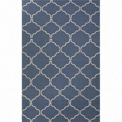 Jaipur Rug1 Maroc Flat-weave  Moroccan  Pattern Wool Blue/ivory Antique White Area Rug