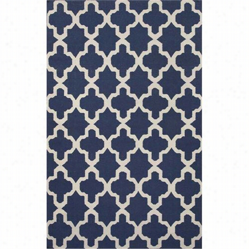 Jaipur Rug1  Mmaroc Flat-weave Miroc Can Pattern Wool Blue/ivory True Navy Area Rug