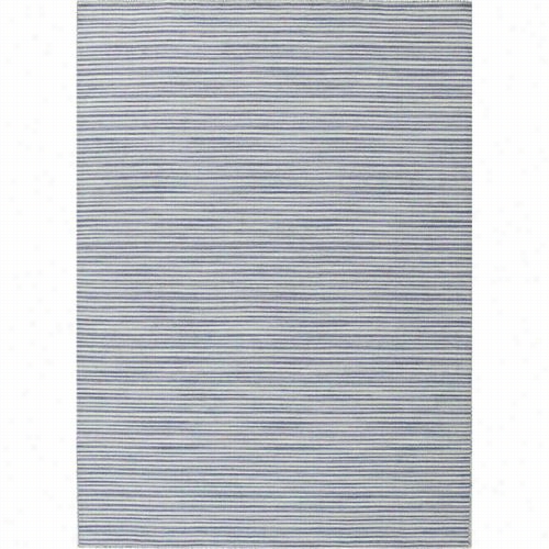 Jaipur Rug1009 C.  L. Dhurries Flat- Weave Stripe Pattern Wool Blue/orchid Blue Area Rug