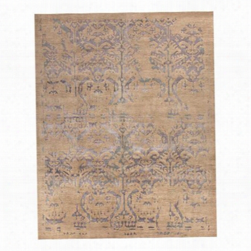 Jaipur Rug10098 Connextion By Jenny Jones-global Hannd-kntoted Tribal Pattern Wool/bamboo Silk Taupe/blue Area Rug