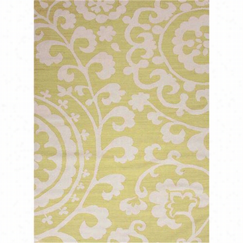 Jaipur Rug10265 Maroc Flat-weav Efloral Pattern Wool Green/ivory Area Rug