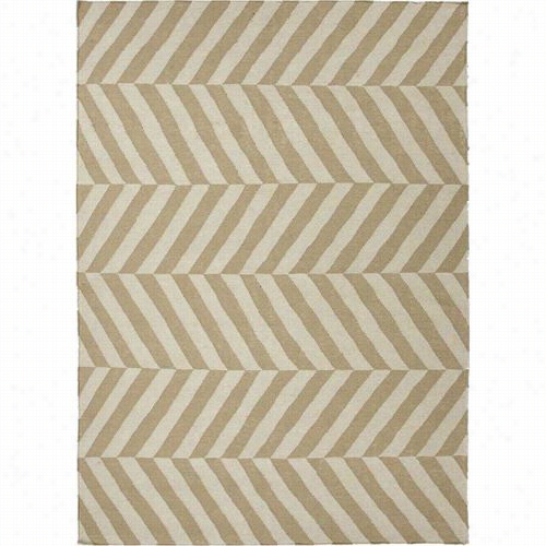 Jaipur Rug10269  Maroc Flat-weave Wale Pattern Wool Taupe/ivory Area Rug