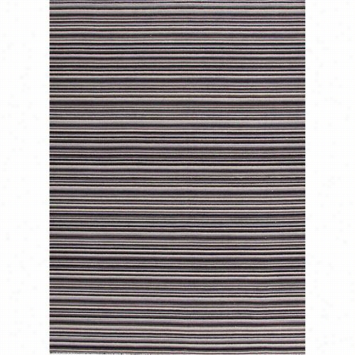 Jaipur Rug1037 Pura Vida Flat-wwave Stripe Pattern Wool Black/ivory Area Rug