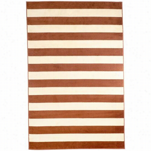 Lavish Home 62-2040a-31 Darrk Amber Stripe Arrea Rug