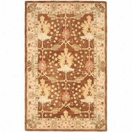 Safavih An54 0b Anatolia Wool Hand Tufted Brown Rug