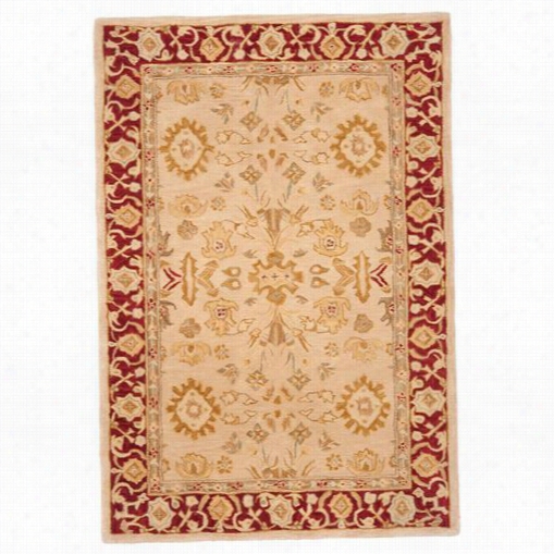 Safavieh An551a Anatolia Wool Hand Tufted Ivory/red Rug