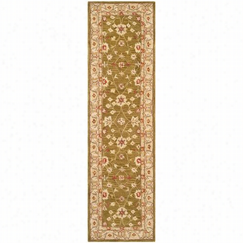 Safavieh An562d Anatolia Wool Laborer Tufted Moss/ivory Rug