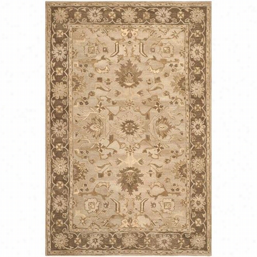 Safavieh An585h Anatolia Wool Pile Hand Tufted Light Grey/dark Brown Rug