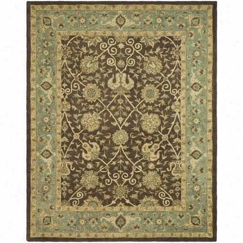 Saf Avieh At21g Antiquity Wool Hand Tufted Brown/green Rug