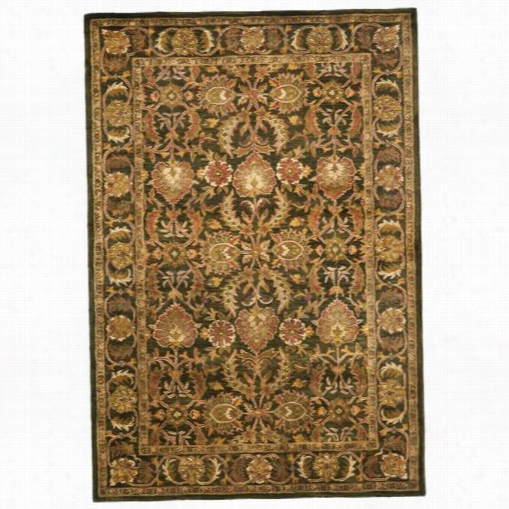 Safavieh At55a Antiquity Wool Skill Tufted Dark Oluve/gold Area Rug