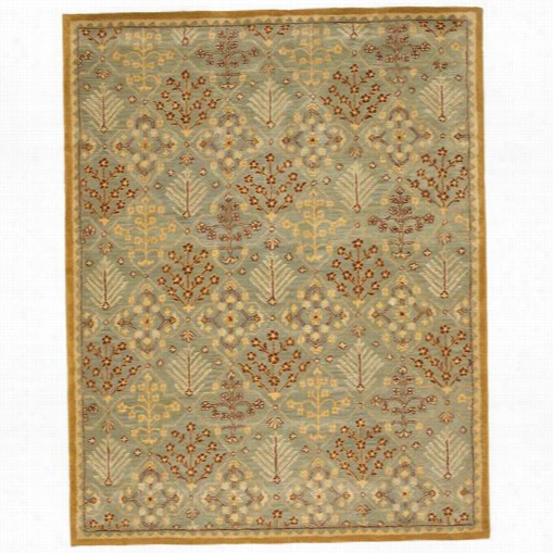 Safavie At613a Antiquity Woo Lhand Tufted Light Blue/gold Area Rug