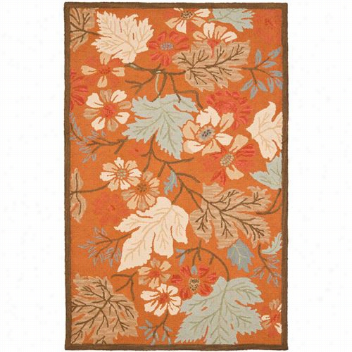 Safavieh Blm917a  Blossom Wool Hand Hooked Rust/mlti Rug