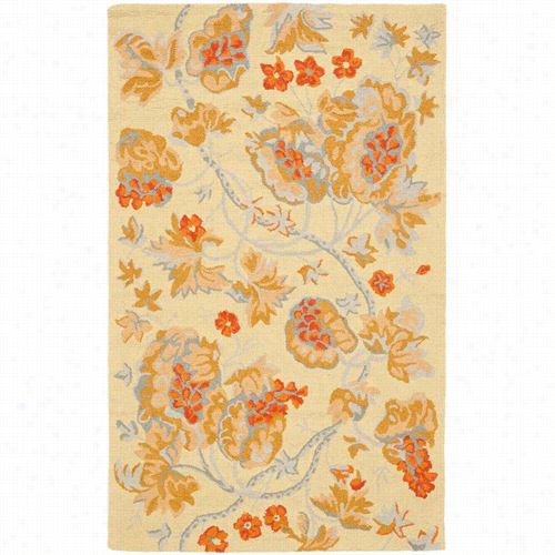 Safaieh Blm922a Blossom Wool Hand Hioked Beige/multi Rug