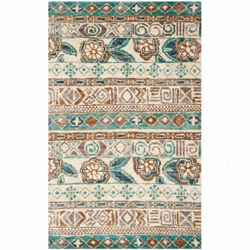 Safavieh Boh636a Bohemian Jute Pile Hand Knotted Bleach/golld Rug