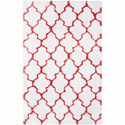 Safavieh Bsg319e Barcelona Shaag Polyester Cotton Hand Tufted White/rust Rug