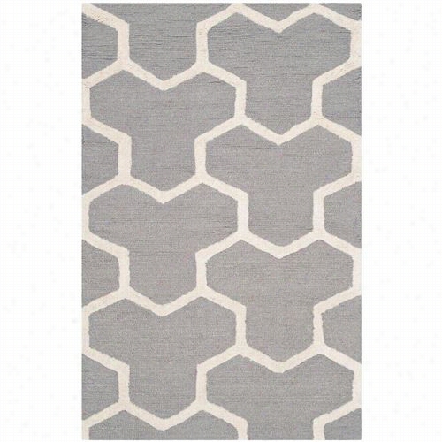 Safavieh Cam146dd Cambridge Wool Give  Tufted Silver/iv Ory Rug