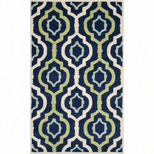 Safavieh Cht747c Chatham Wool Hand Tufted Dark Blue/multi Rug