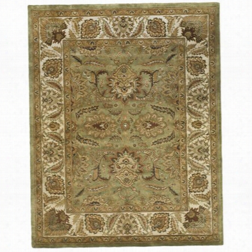 Safavieh Cl239d First-rate Work  Wool Hand Tufted Green/ivory Rug