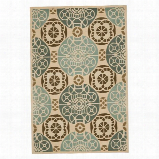 Sa Favieh Cpr353a Capri Wool And Viscose Hand Tufted Beige/blue Rug