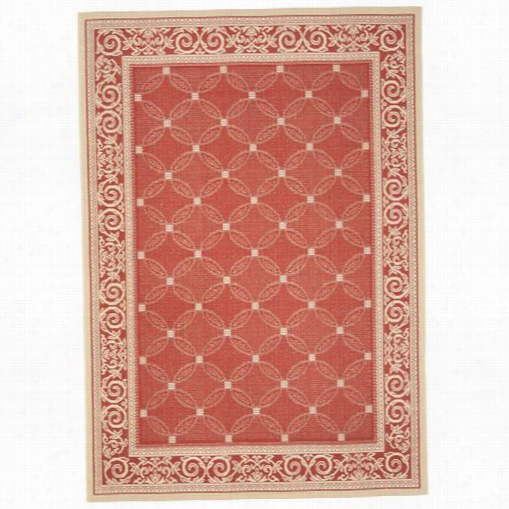 Safavieh Cy1502-3707 Courytard Synthetic Machine Made Red/natural Area Rug