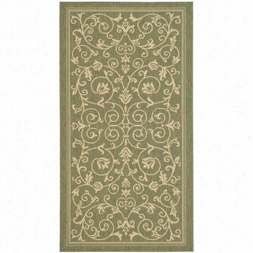 Safavieh Cy2098-1e06 Courtyard Polypropylene Machine Made Ollive/natural Area Rug