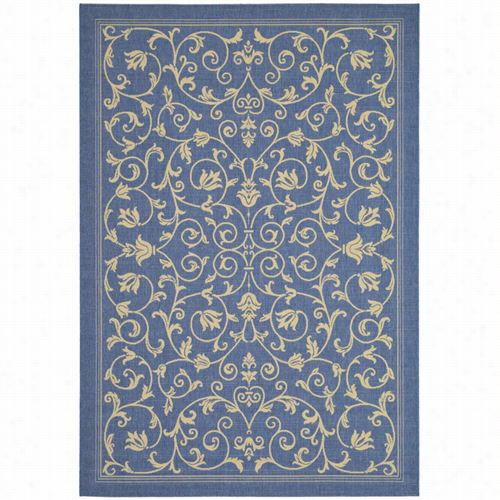 Safavieh Cy2098-3103 C Ourtyard Polypropylene Machine  Made Blue/natural Area Rug