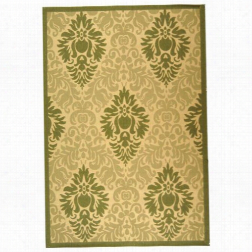 Safavieh Cy2714-1e01 Courtyard Polypropylene Machine Made Natural/olive Rug