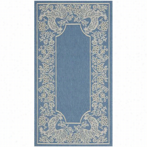 Safavieh Cy3305-3103 Courtyard Polypropyene Machine Made Blue/naturzl Rug