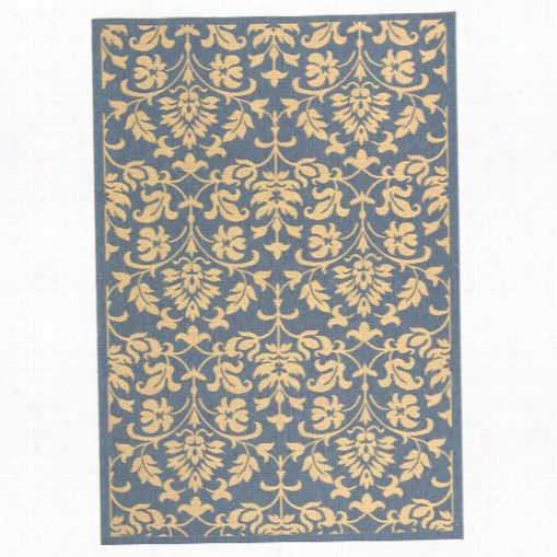 Safavieh Cy3416-3103 Courtyard Polypropylene Machine Made Azure/natural Rug