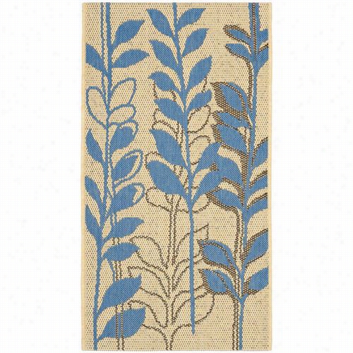 Safavieh Cy4029b Courtyard Po Lypr Opylen E Mchine Made Natural Brown/blue Rug